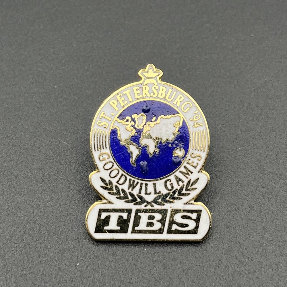 1994 St. Petersburg Goodwill Games TBS Sponsor Lapel Hat Pin